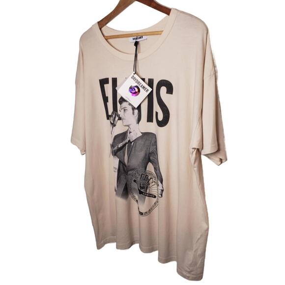 NWT Daydreamer Sz L Elvis Sun Records Dirty White Oversized T-Shirt( - Picture 2 of 5